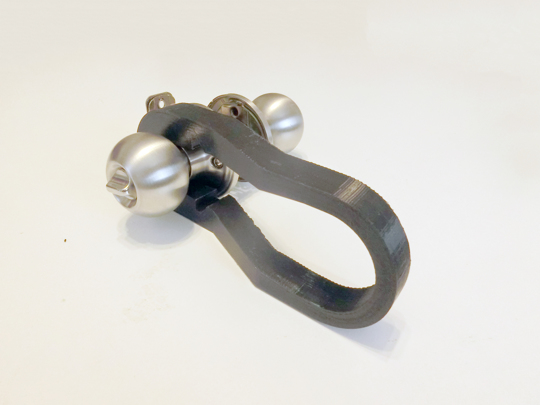 Partially-installed kit; a doorknob with lever component.